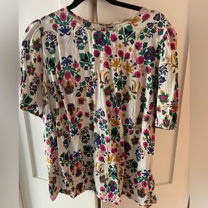 Boden Printed Silky Short Sleeved Top